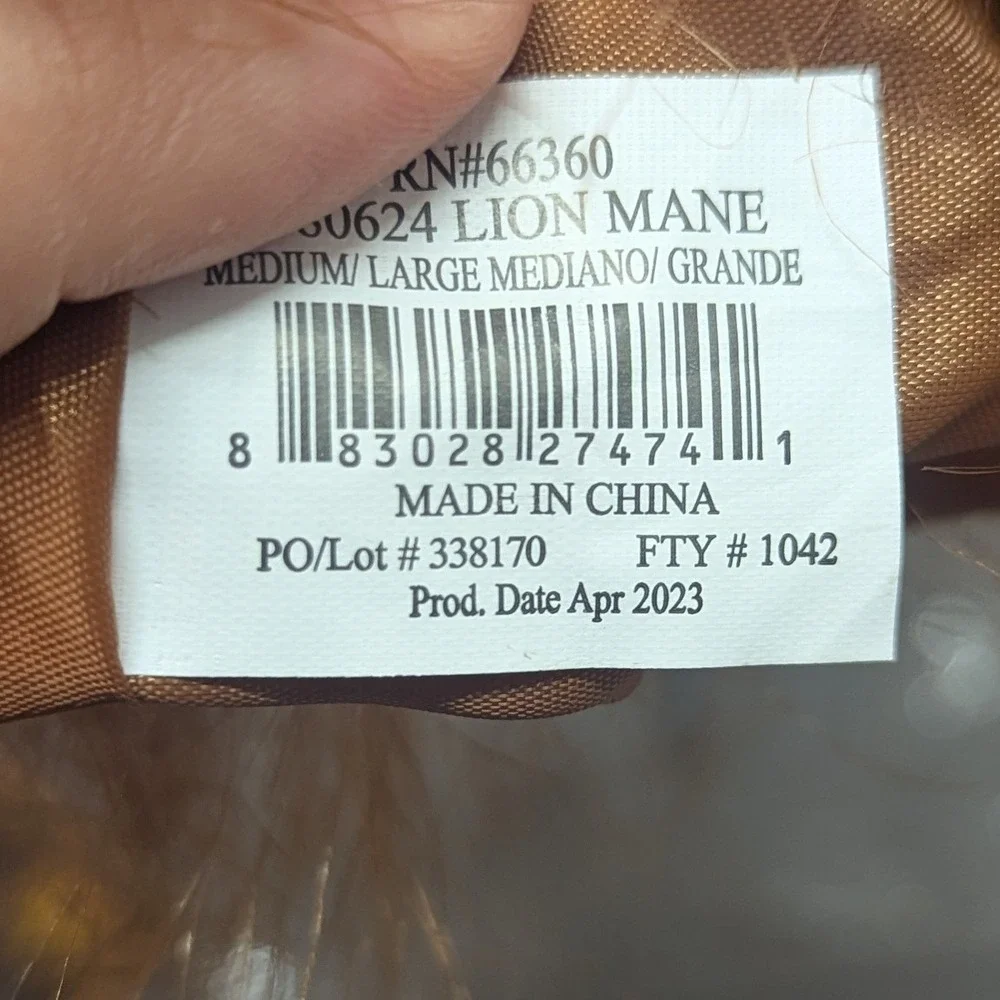 Rubies Pet Shop Boutique Lion Mane Dog Costume Brown Faux Fur Medium Large Roar!